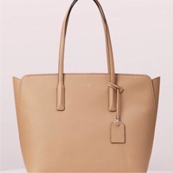 New Kate Spade Margaux Large Tote Refined Grain Leather light fawn - Picture 7 of 7